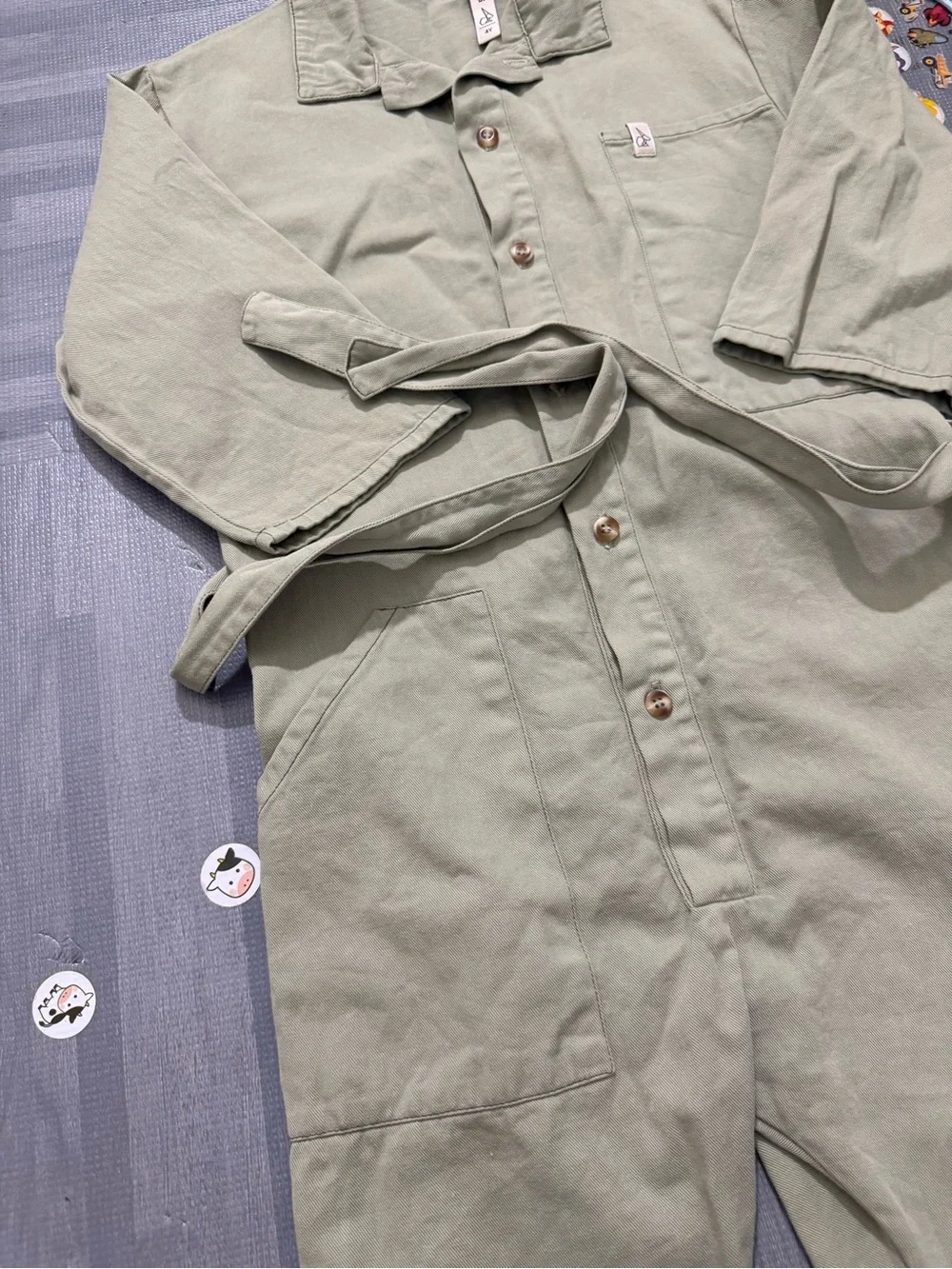 Bonnie & the gang kids Green Utility Jumpsuit with Belt